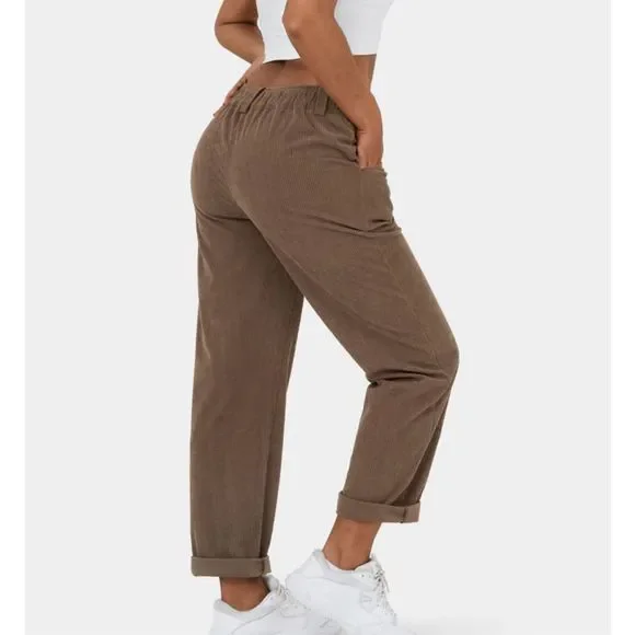Halara Corduroy Casual Pants Cocoa Brown Size S - Picture 3 of 13